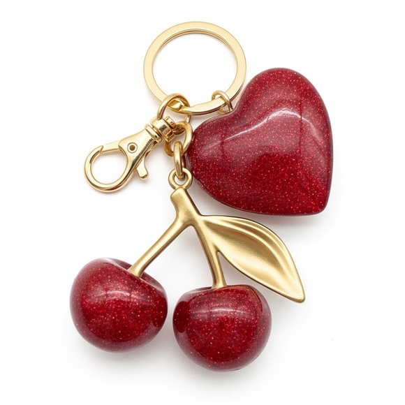 Red Heart and Cherry Charm - Picture 2 of 5
